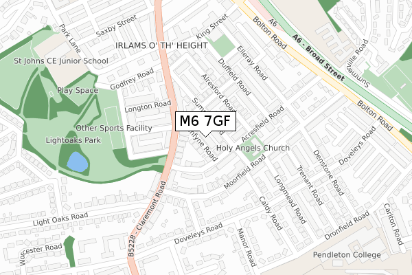 M6 7GF map - large scale - OS Open Zoomstack (Ordnance Survey)