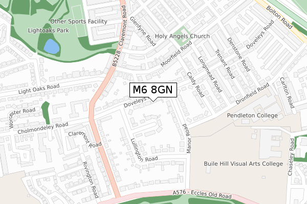 M6 8GN map - large scale - OS Open Zoomstack (Ordnance Survey)