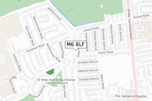 M6 8LF map - large scale - OS Open Zoomstack (Ordnance Survey)