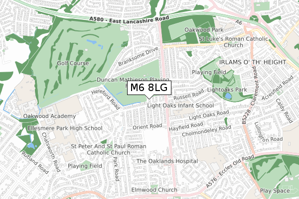 M6 8LG map - small scale - OS Open Zoomstack (Ordnance Survey)