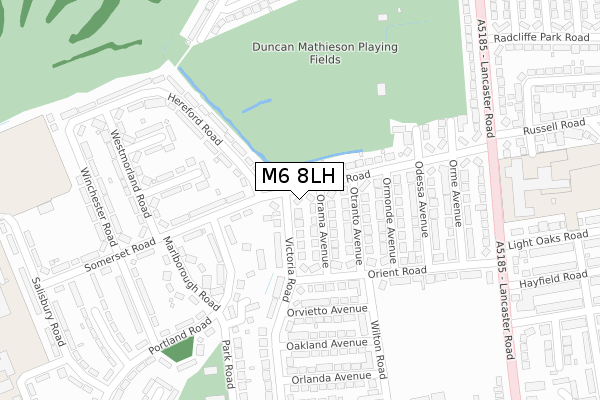 M6 8LH map - large scale - OS Open Zoomstack (Ordnance Survey)