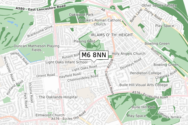 M6 8NN map - small scale - OS Open Zoomstack (Ordnance Survey)