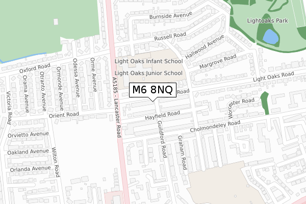 M6 8NQ map - large scale - OS Open Zoomstack (Ordnance Survey)