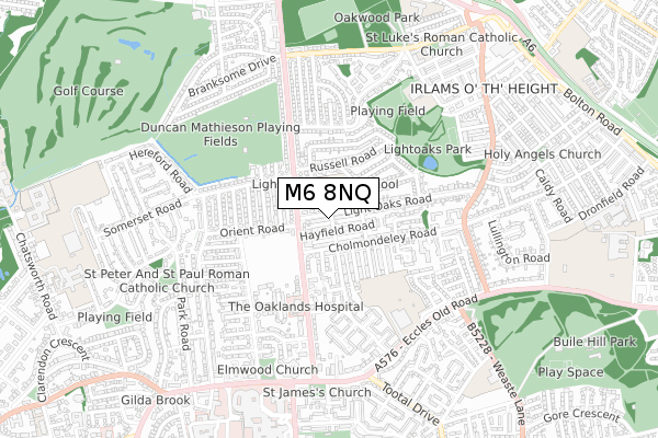 M6 8NQ map - small scale - OS Open Zoomstack (Ordnance Survey)