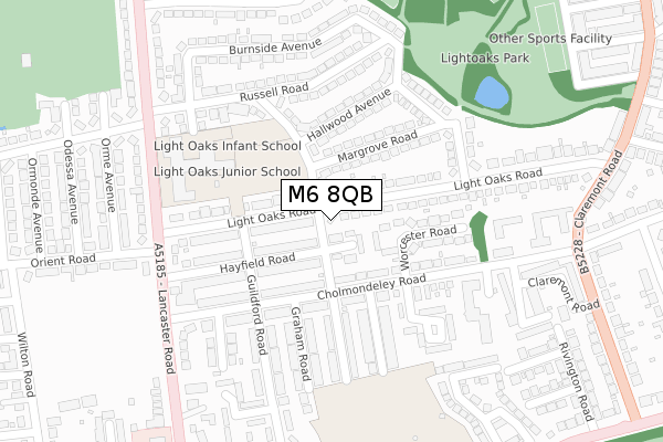 M6 8QB map - large scale - OS Open Zoomstack (Ordnance Survey)