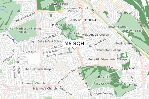 M6 8QH map - small scale - OS Open Zoomstack (Ordnance Survey)