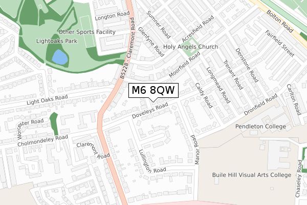 M6 8QW map - large scale - OS Open Zoomstack (Ordnance Survey)