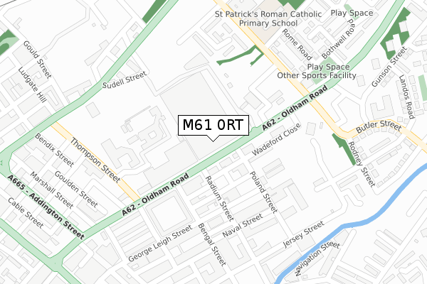 M61 0RT map - large scale - OS Open Zoomstack (Ordnance Survey)