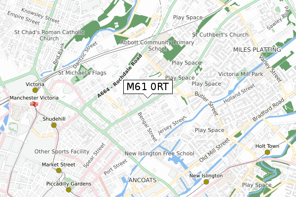 M61 0RT map - small scale - OS Open Zoomstack (Ordnance Survey)