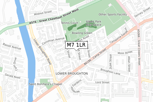 M7 1LR map - large scale - OS Open Zoomstack (Ordnance Survey)