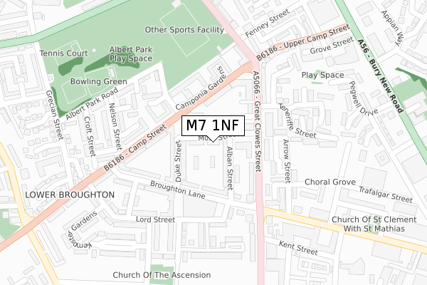 M7 1NF map - large scale - OS Open Zoomstack (Ordnance Survey)