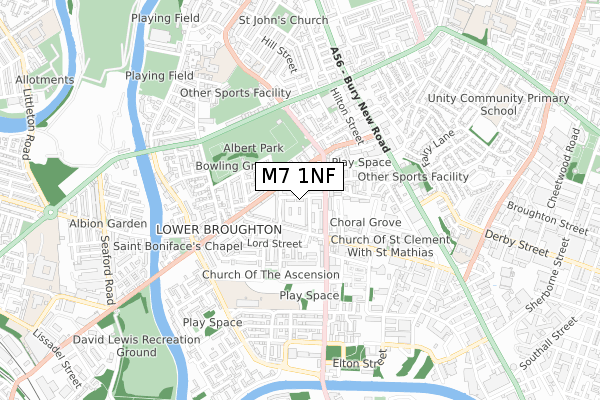 M7 1NF map - small scale - OS Open Zoomstack (Ordnance Survey)