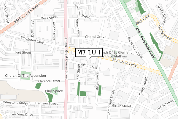 M7 1UH map - large scale - OS Open Zoomstack (Ordnance Survey)