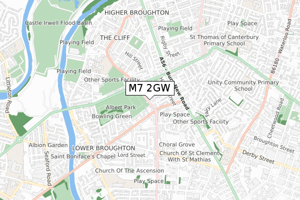 M7 2GW map - small scale - OS Open Zoomstack (Ordnance Survey)