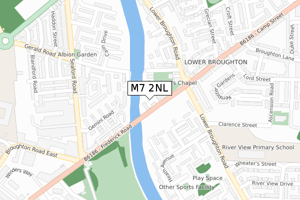 M7 2NL map - large scale - OS Open Zoomstack (Ordnance Survey)