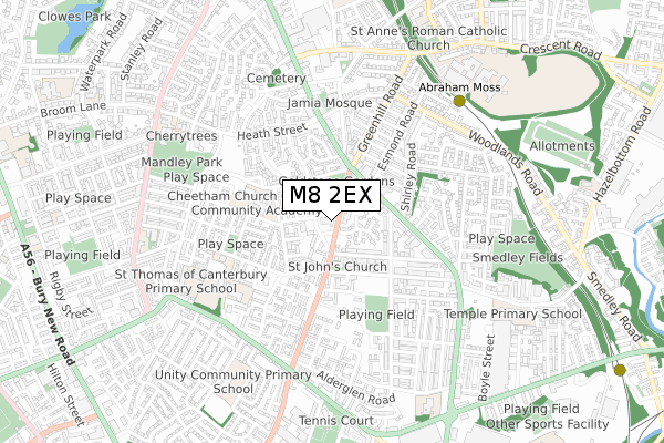 M8 2EX map - small scale - OS Open Zoomstack (Ordnance Survey)