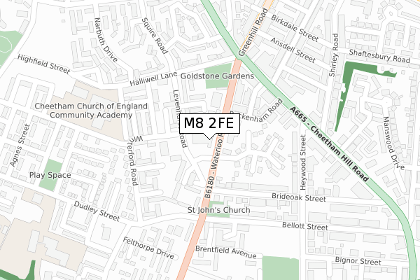 M8 2FE map - large scale - OS Open Zoomstack (Ordnance Survey)