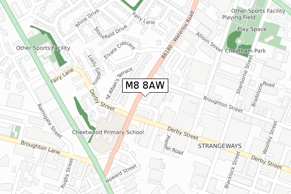 M8 8AW map - large scale - OS Open Zoomstack (Ordnance Survey)