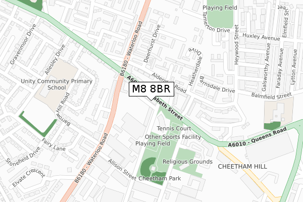 M8 8BR map - large scale - OS Open Zoomstack (Ordnance Survey)