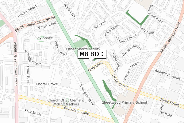 M8 8DD map - large scale - OS Open Zoomstack (Ordnance Survey)