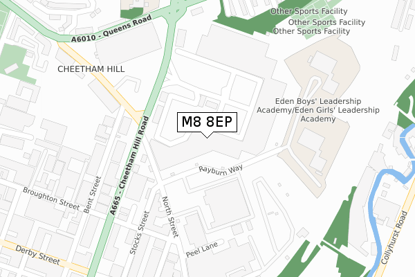 M8 8EP map - large scale - OS Open Zoomstack (Ordnance Survey)