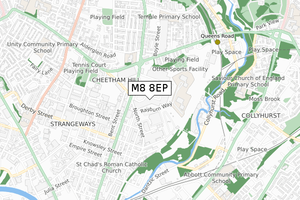 M8 8EP map - small scale - OS Open Zoomstack (Ordnance Survey)