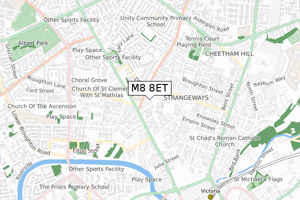 M8 8ET map - small scale - OS Open Zoomstack (Ordnance Survey)