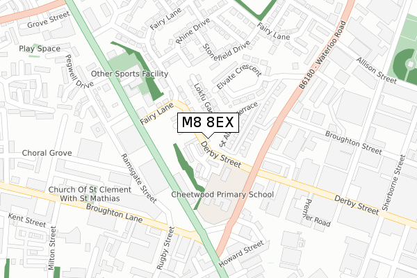 M8 8EX map - large scale - OS Open Zoomstack (Ordnance Survey)