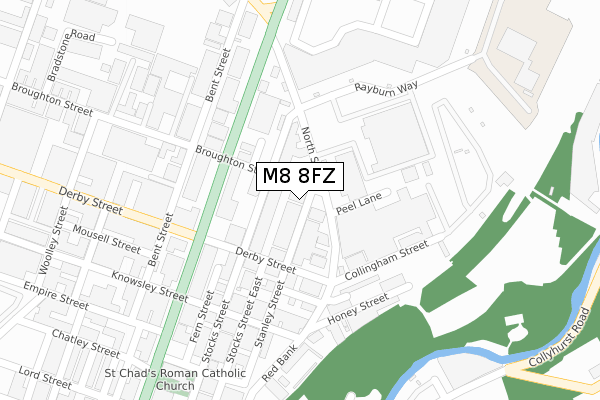 M8 8FZ map - large scale - OS Open Zoomstack (Ordnance Survey)