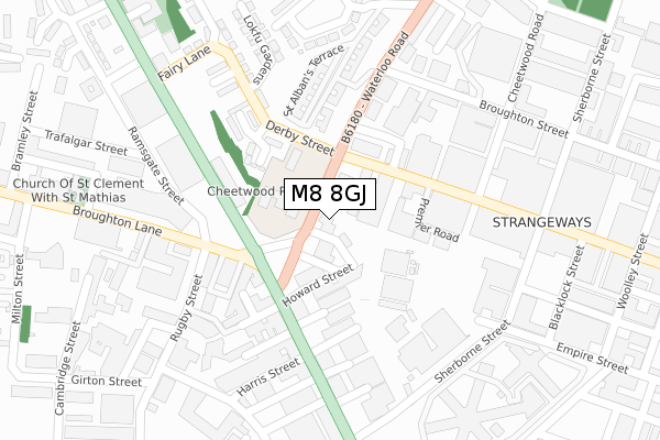 M8 8GJ map - large scale - OS Open Zoomstack (Ordnance Survey)