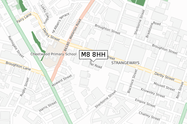 M8 8HH map - large scale - OS Open Zoomstack (Ordnance Survey)