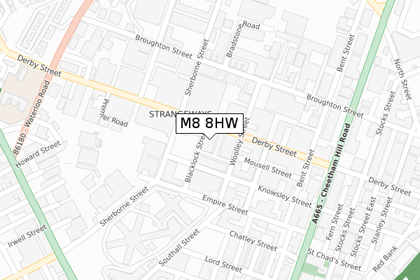 M8 8HW map - large scale - OS Open Zoomstack (Ordnance Survey)