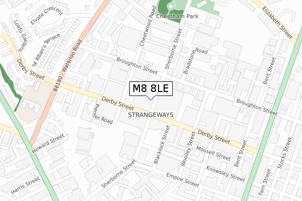 M8 8LE map - large scale - OS Open Zoomstack (Ordnance Survey)