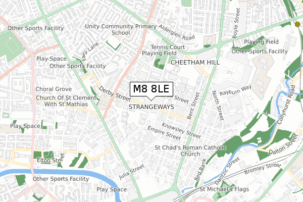 M8 8LE map - small scale - OS Open Zoomstack (Ordnance Survey)