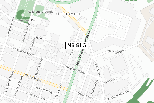 M8 8LG map - large scale - OS Open Zoomstack (Ordnance Survey)