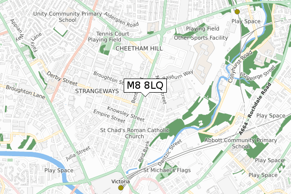 M8 8LQ map - small scale - OS Open Zoomstack (Ordnance Survey)