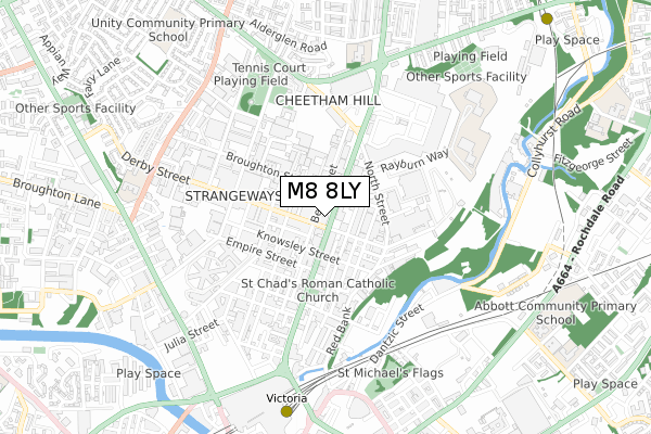 M8 8LY map - small scale - OS Open Zoomstack (Ordnance Survey)