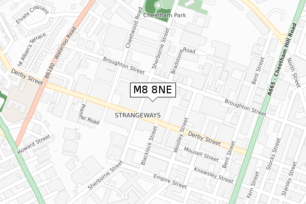 M8 8NE map - large scale - OS Open Zoomstack (Ordnance Survey)