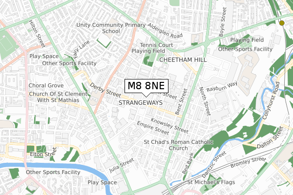 M8 8NE map - small scale - OS Open Zoomstack (Ordnance Survey)