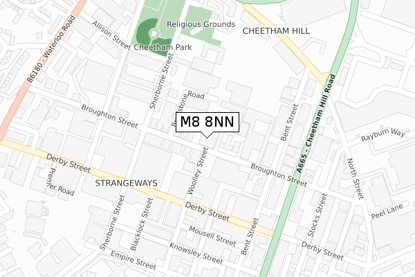 M8 8NN map - large scale - OS Open Zoomstack (Ordnance Survey)