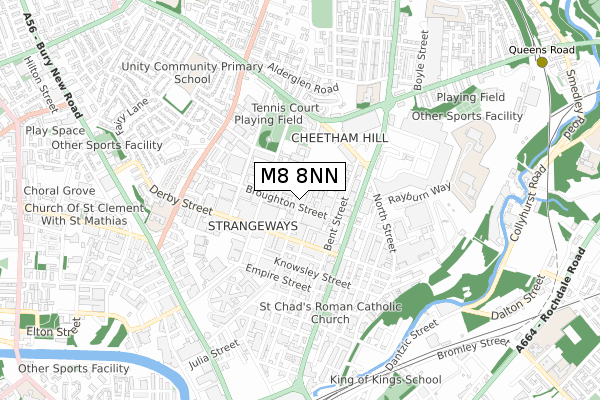 M8 8NN map - small scale - OS Open Zoomstack (Ordnance Survey)