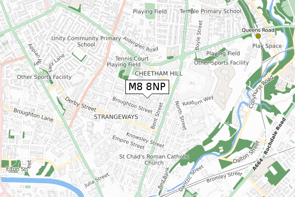 M8 8NP map - small scale - OS Open Zoomstack (Ordnance Survey)