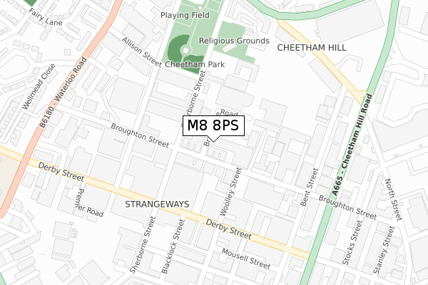 M8 8PS map - large scale - OS Open Zoomstack (Ordnance Survey)