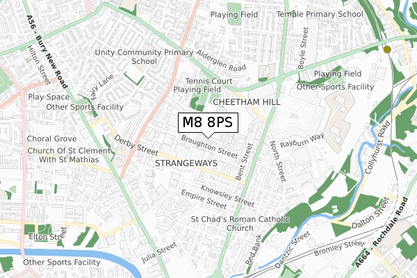 M8 8PS map - small scale - OS Open Zoomstack (Ordnance Survey)