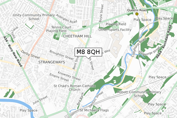 M8 8QH map - small scale - OS Open Zoomstack (Ordnance Survey)