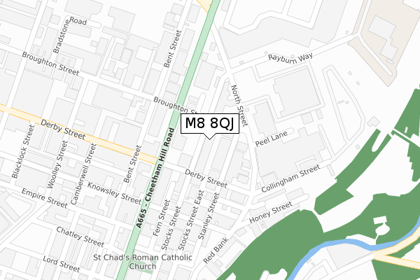 M8 8QJ map - large scale - OS Open Zoomstack (Ordnance Survey)