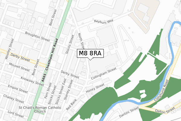 M8 8RA map - large scale - OS Open Zoomstack (Ordnance Survey)