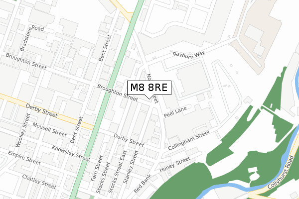 M8 8RE map - large scale - OS Open Zoomstack (Ordnance Survey)