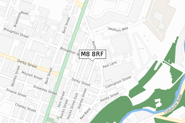 M8 8RF map - large scale - OS Open Zoomstack (Ordnance Survey)