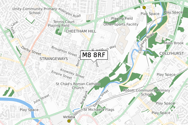 M8 8RF map - small scale - OS Open Zoomstack (Ordnance Survey)